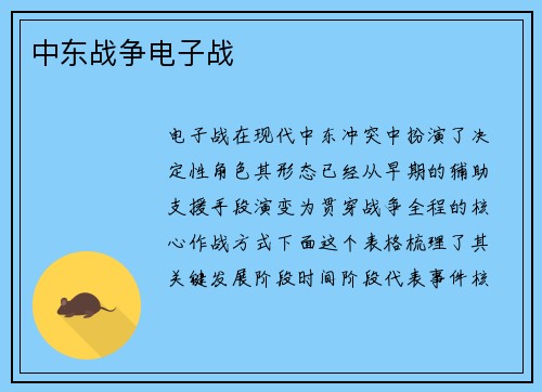 中东战争电子战